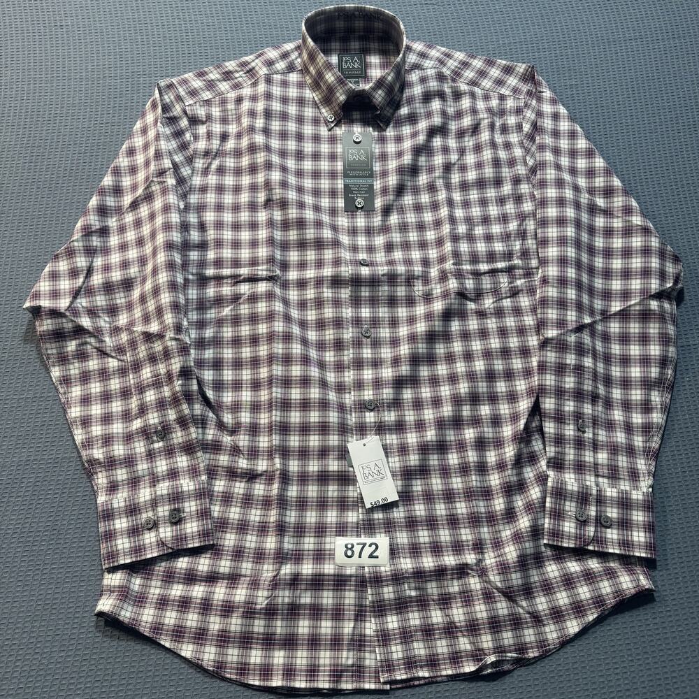 JOS. A. BANK Traveler Natural Stretch Button Shirt Men's Sz S Blue Brand New